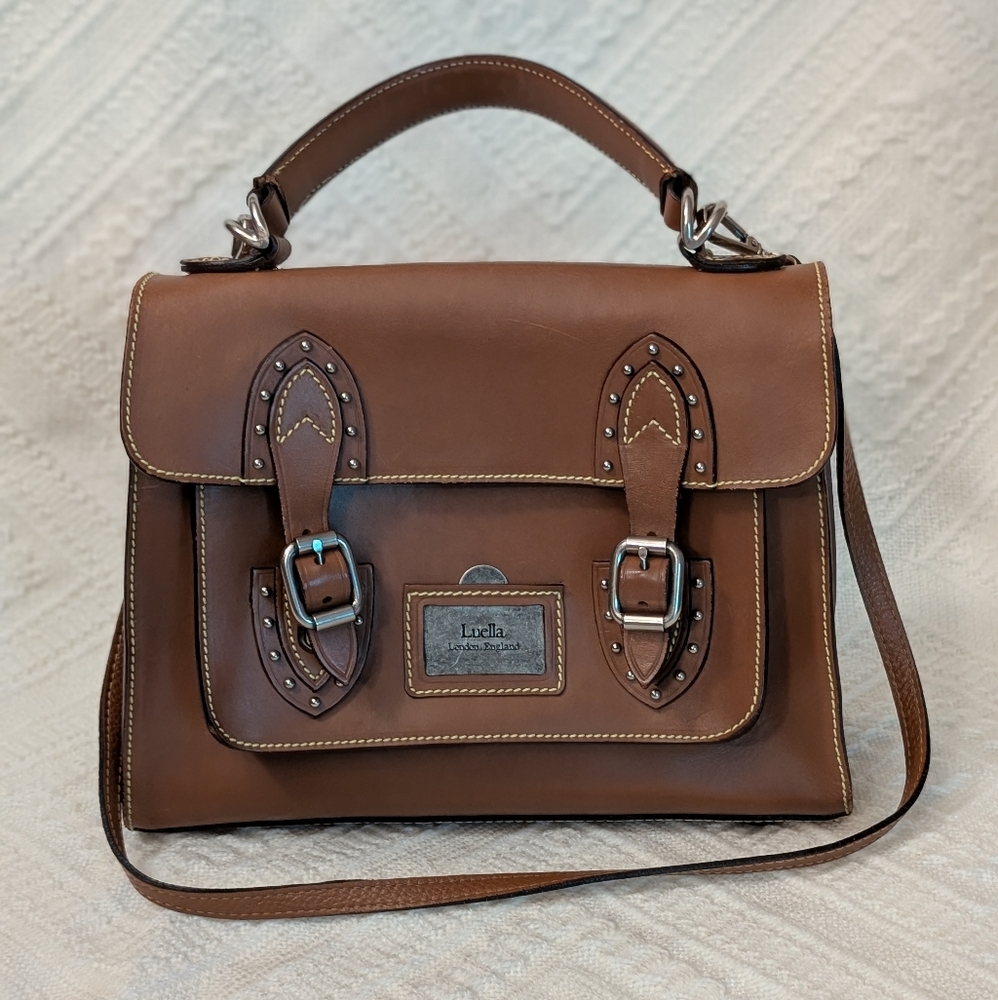 Brown Leather Satchel by Luella
